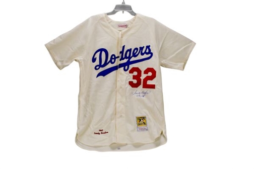 Sandy Koufax Signed Mitchell & Ness  1962 Dodgers Home Jersey